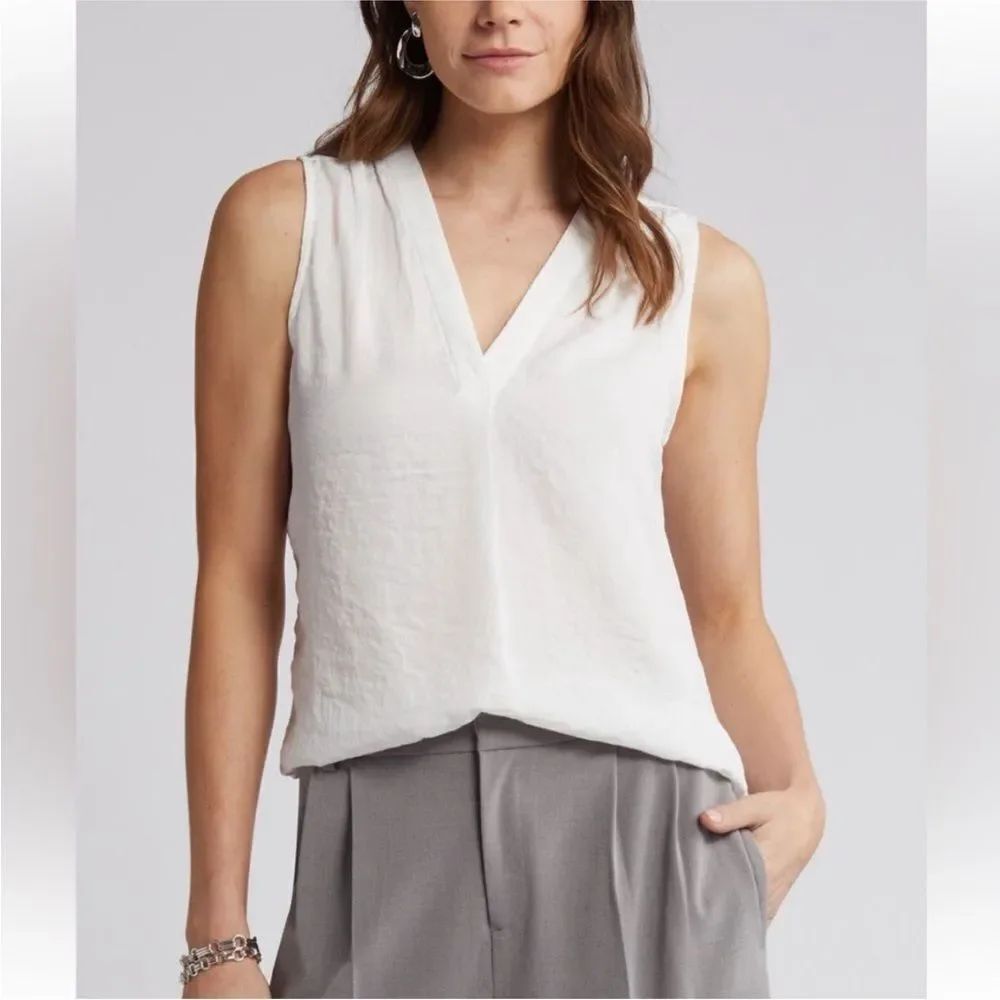 Vince Camuto NWT Rumpled Satin Blouse in Ivory Small